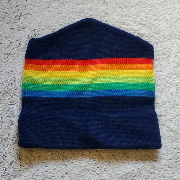 Rainbow hat cap wool blue one size - Picture 1 of 5